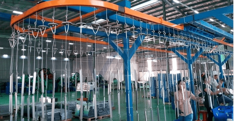 thi công dây chuyền sơn tĩnh điện